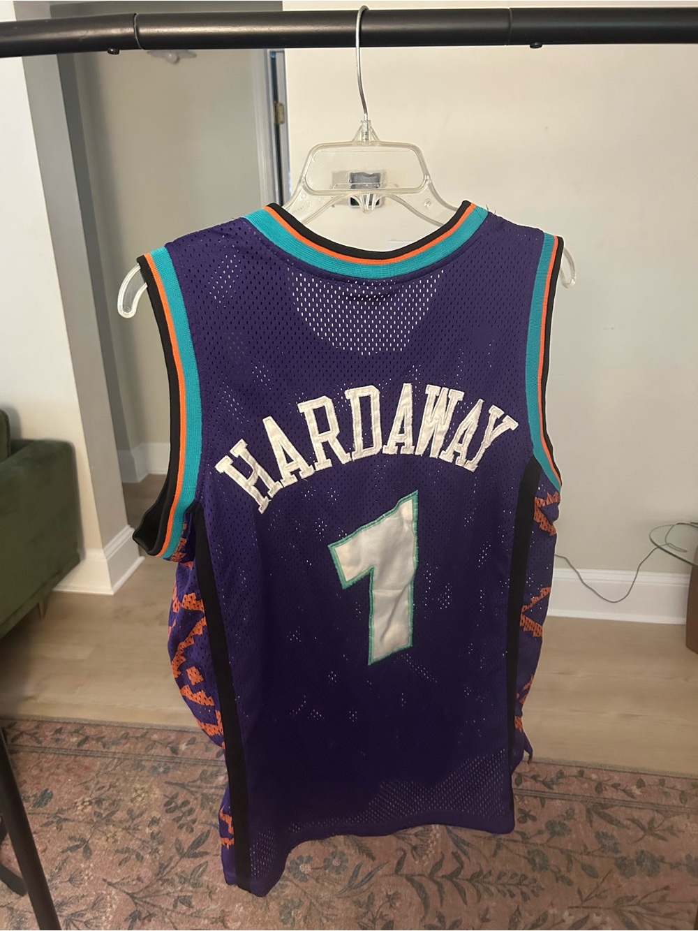 Purple Penny Hardaway #1 Retro Basketball Jersey fits like a medium
